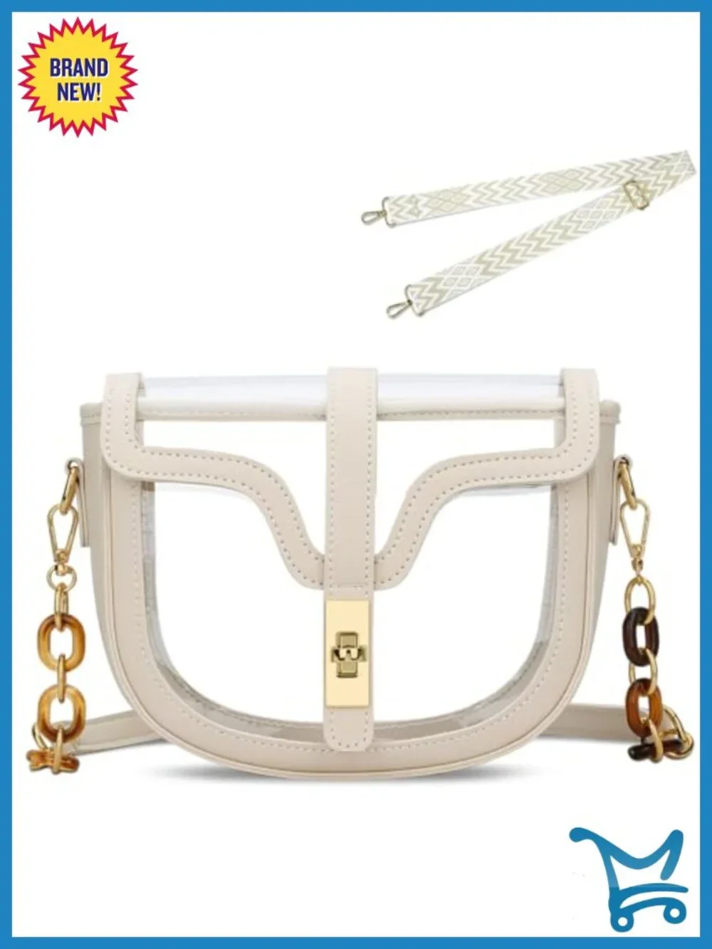 Clear Crossbody Purse Stadium Approved Transparent Shoulder Bag Convertible
